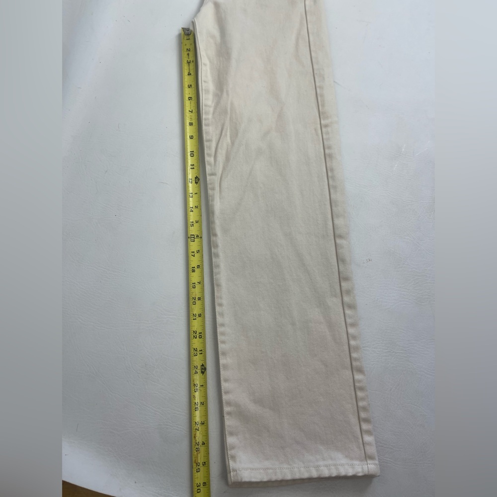 RSQ High Rise Relaxed Straight Leg Cream Jeans Size 25 - Picture 11 of 14
